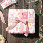 Papier Cadeau Motif de la soirée Unicorn rose Monogrammed Girls<br><div class="desc">Ajoutez une touche personnalisée au cadeau d'anniversaire de votre petite fille avec cet adorable papier d'emballage motif rose. L'écharpe cadeau contient des articles amusants comme une licorne, une montgolfière, une poupée, un ballon, un gâteau et un cupcake. Ajoutez un prénom, un monogramme initial et un coeur pour une touche personnalisée....</div>