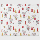 Papier Cadeau Motif de la souris de Noël (Plat)