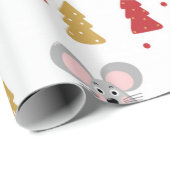 Papier Cadeau Motif de la souris de Noël (Coin rond)