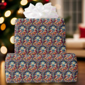 Papier Cadeau Motif de la souris de Noël en verre texturé