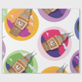Papier Cadeau Motif de la tour d'horloge Big Ben Westminster (Plat)
