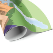 Papier Cadeau Motif de la tour d'horloge Big Ben Westminster (Coin rond)