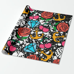 Papier Cadeau Motif de la vieille école