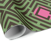 Papier Cadeau Motif de labyrinthe de noir de tache rose sur la (Coin rond)