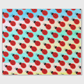 Papier Cadeau Motif de Ladybug rouge minuscule (Plat)