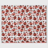 Papier Cadeau Motif De Ladybugs, Mignons Ladybugs, Red Ladybugs (Plat)