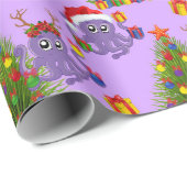 Papier Cadeau Motif de l'algue de Noël (Coin rond)