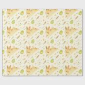 Papier Cadeau Motif De Lapin Et Oeuf De Pâques (Plat)