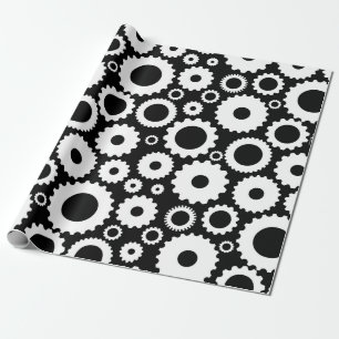 Papier Cadeau Motif de l'appareil moderne en noir et blanc