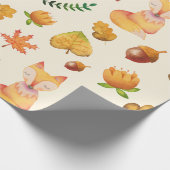 Papier Cadeau Motif de l'aquarelle de bois Fox (Coin)