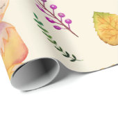 Papier Cadeau Motif de l'aquarelle de bois Fox (Coin rond)