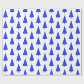 Papier Cadeau Motif de l'arbre d'hiver des points de neige (Plat)