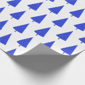 Papier Cadeau Motif de l'arbre d'hiver des points de neige (Coin)