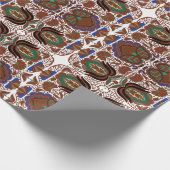 Papier Cadeau Motif de l'art populaire rustique estonien avec fl (Coin)