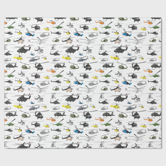 Papier Cadeau Motif de l'aviation par hélicoptère (Plat)