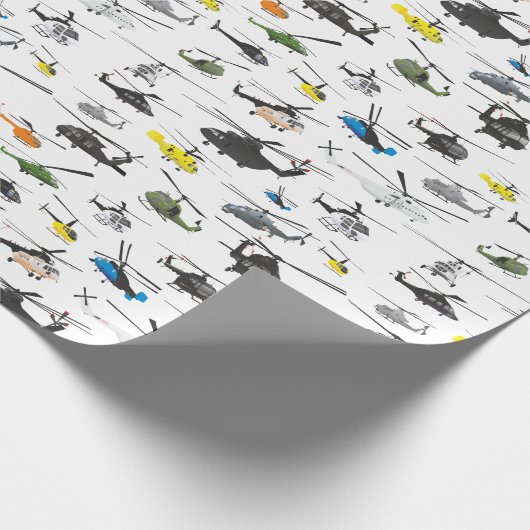 Papier Cadeau Motif de l'aviation par hélicoptère (Coin)