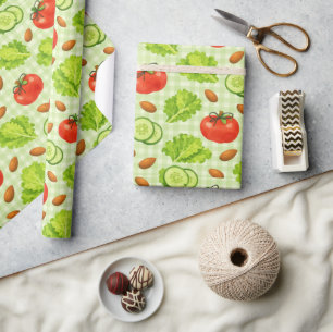 Papier Cadeau Motif de légumes de salade fraîche