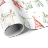 Papier Cadeau Motif de lessive de lutin (Coin rond)
