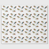 Papier Cadeau Motif de leurre de pêche (Plat)