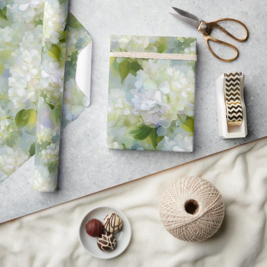 Papier Cadeau Motif de l'Hydrangée (Artisanat)