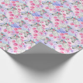 Papier Cadeau Motif de licornes et de roses (Coin)