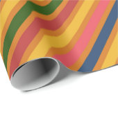 Papier Cadeau Motif de ligne coloré (Coin rond)
