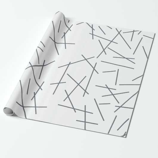 Papier Cadeau Motif de ligne graphique moderne, simple, désordon (Déroulé)