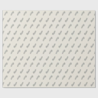 Papier Cadeau Motif de ligne gravée de branche d'olivier
