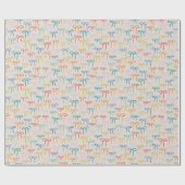 Papier Cadeau Motif de lignes simples colorées (Plat)