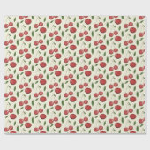 Papier Cadeau Motif de l'illustration de l'aquarelle des cerises (Plat)
