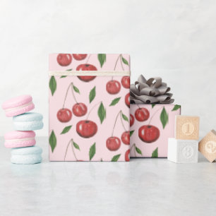 Papier Cadeau Motif de l'illustration de l'aquarelle des cerises