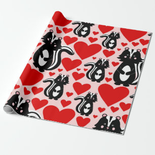 Papier Cadeau Motif de l'illustration du coeur rose de Valentine