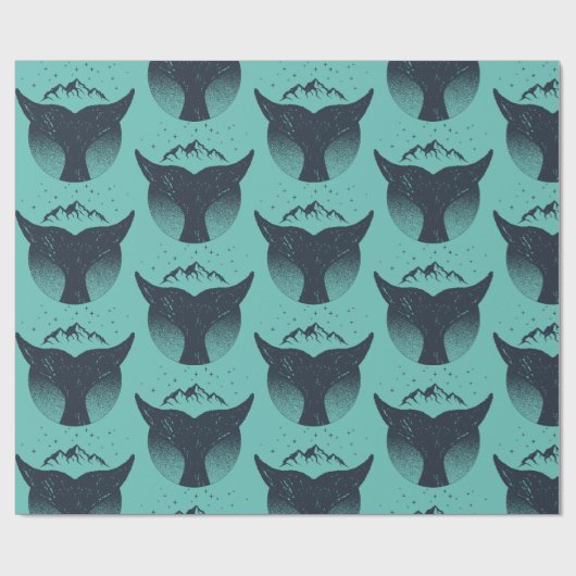 Papier Cadeau Motif de l'insigne de la baleine (Plat)