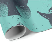 Papier Cadeau Motif de l'insigne de la baleine (Coin rond)