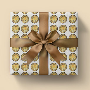 Papier Cadeau Motif de lion pour enfants mignons dans la jungle