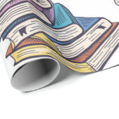 Papier Cadeau Motif de livre (Coin rond)