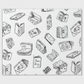 Papier Cadeau Motif de livre (Plat)
