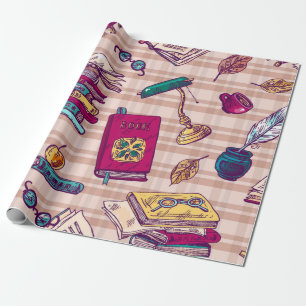 Papier Cadeau Motif de livre