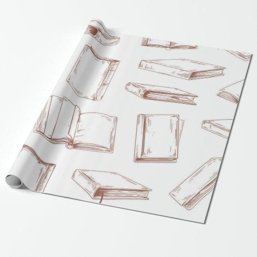 Papier Cadeau Motif de livre (Déroulé)