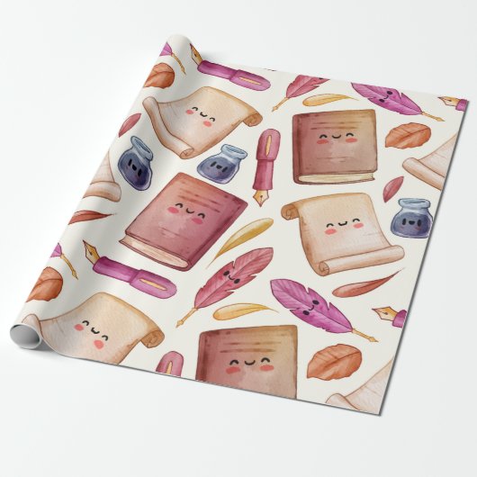 Papier Cadeau Motif de livre (Déroulé)