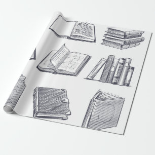 Papier Cadeau Motif de livre