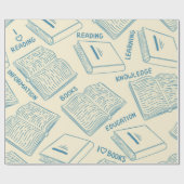 Papier Cadeau Motif de livre (Plat)
