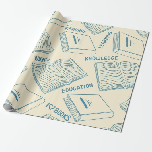 Papier Cadeau Motif de livre (Déroulé)