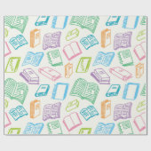 Papier Cadeau Motif de livre (Plat)