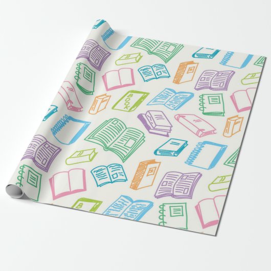 Papier Cadeau Motif de livre (Déroulé)