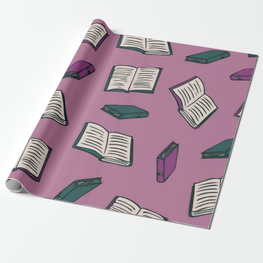 Papier Cadeau Motif de livre (Déroulé)