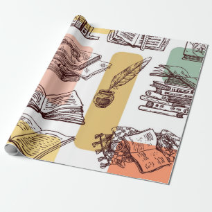Papier Cadeau Motif de livre