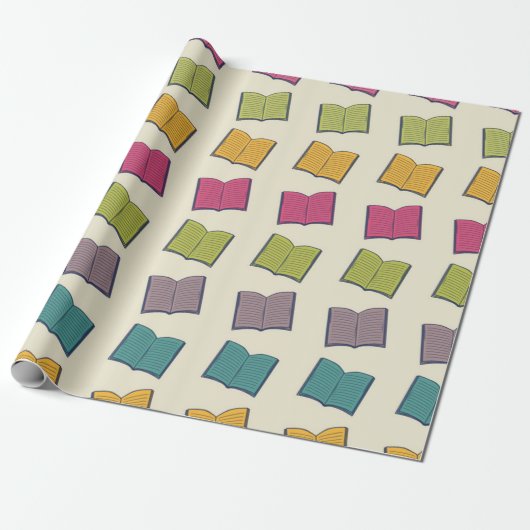 Papier Cadeau Motif de livre (Déroulé)