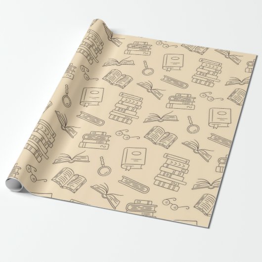 Papier Cadeau Motif de livre (Déroulé)