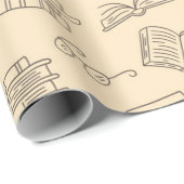 Papier Cadeau Motif de livre (Coin rond)